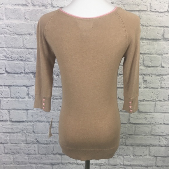 LAST CALL!! NWT Frenchi Retro Pinky Tan Sweater - Picture 4 of 8